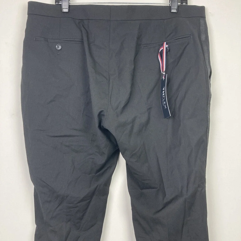 Tommy Hilfiger Mens Modern fit Tuxedo Pants 38W 29L Black Solid Stretch‎